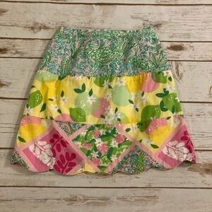 Lilly Pulitzer Little Girls Scalloped Hem Tiered Skirt Size 6